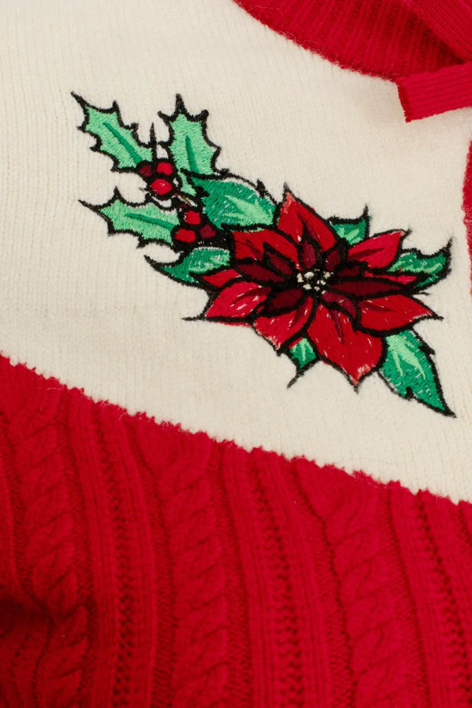 Poinsettia Holiday Sweater