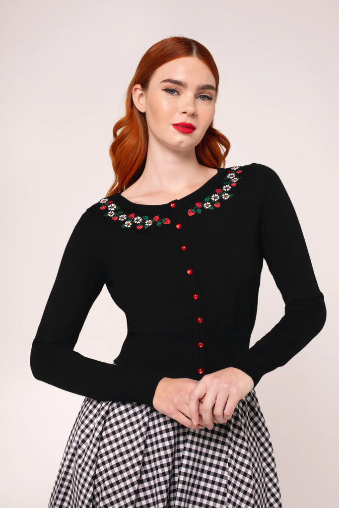 Francoise Strawberry Cardigan