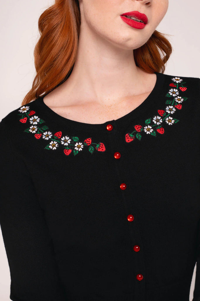 Francoise Strawberry Cardigan
