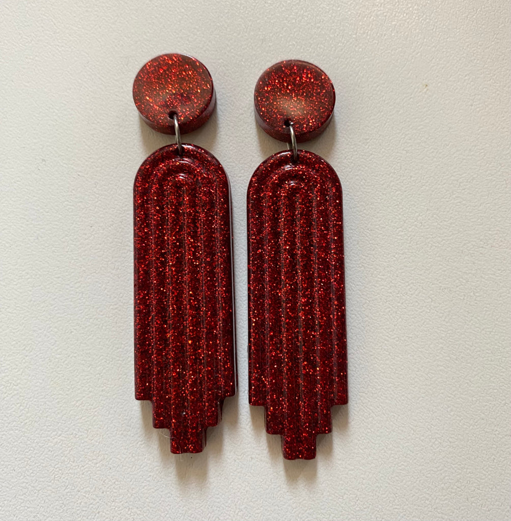 Art Deco Doll Earrings-Handmade Locally!
