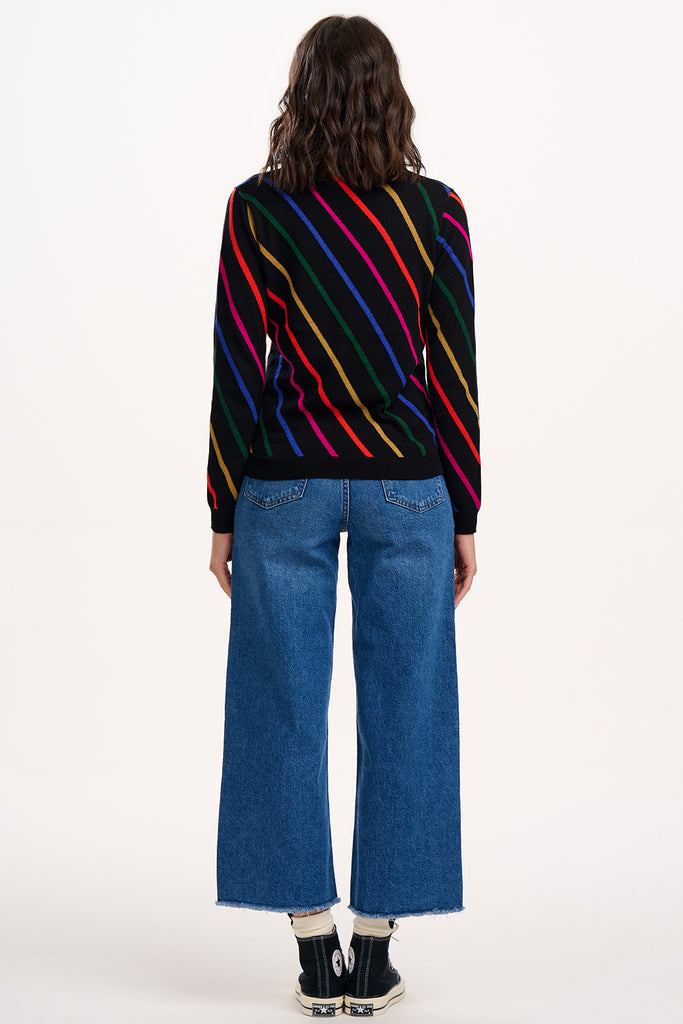 Sliding Rainbow Striped Sweater