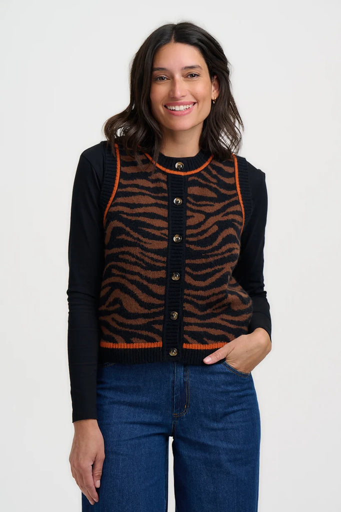 Knit Tiger Cardi-Vest