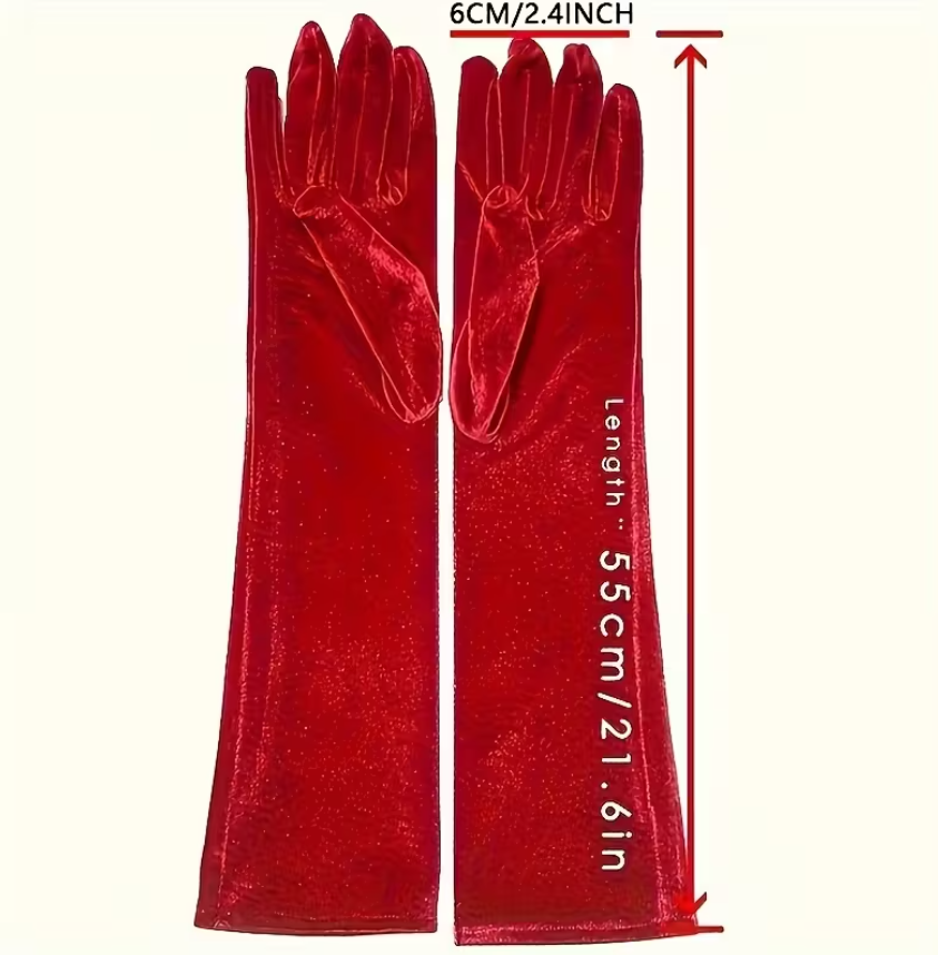Long Black Velvet Opera Gloves