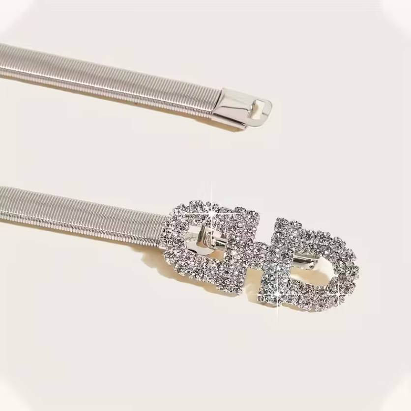 Metal Stretch Belt: Silver Dazzle