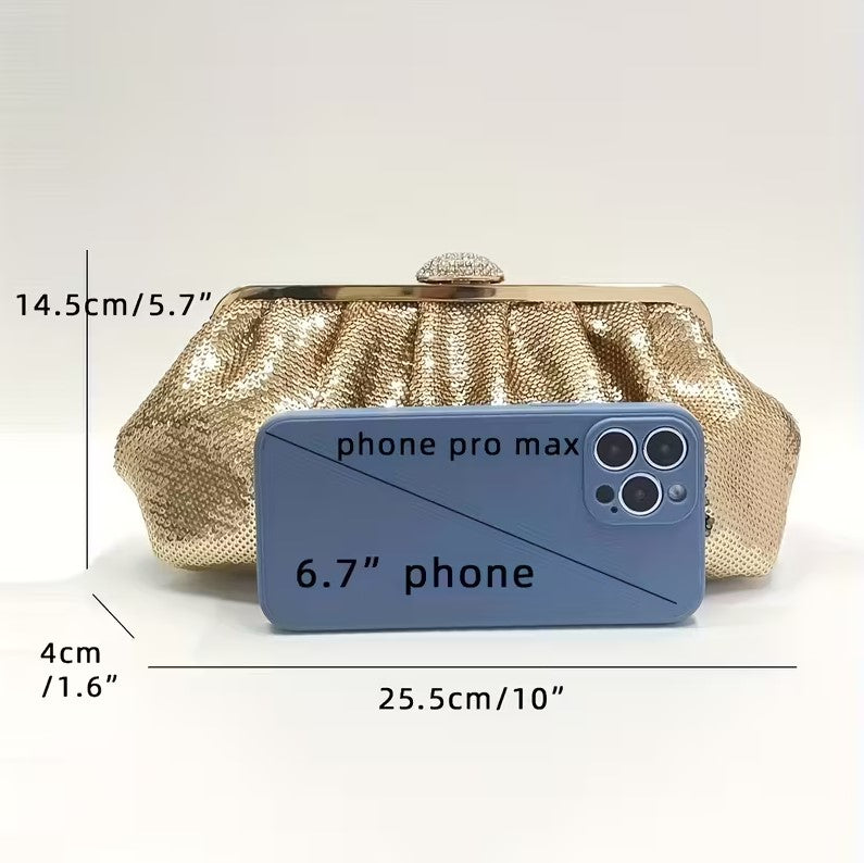 Silver Sequin Clutch