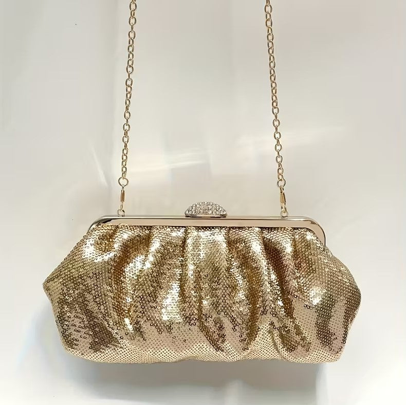 Silver Sequin Clutch