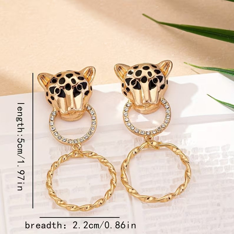 Leopard Doorknocker Earrings