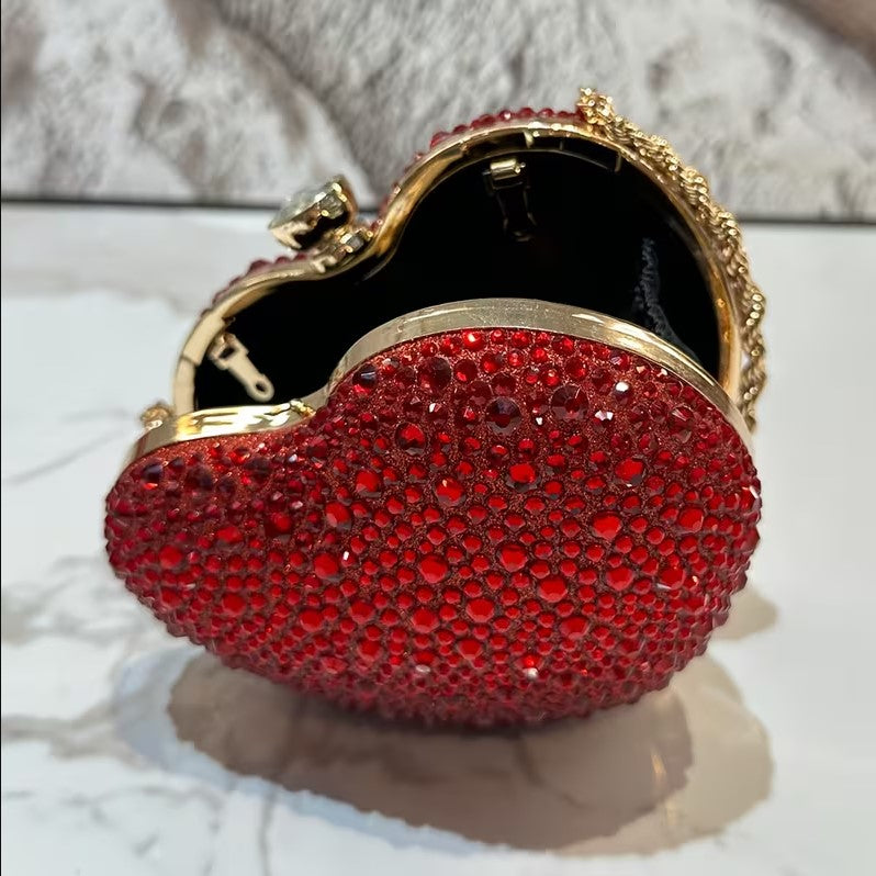 Rhinestone Heart Purse