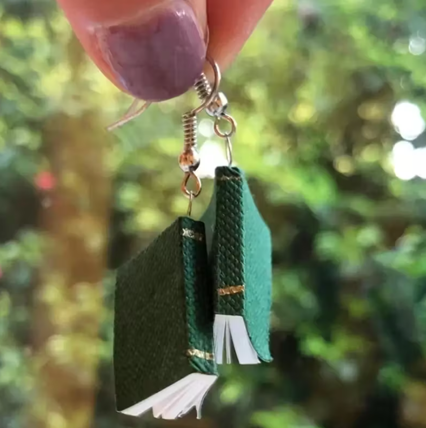 Tiny Book Earrings