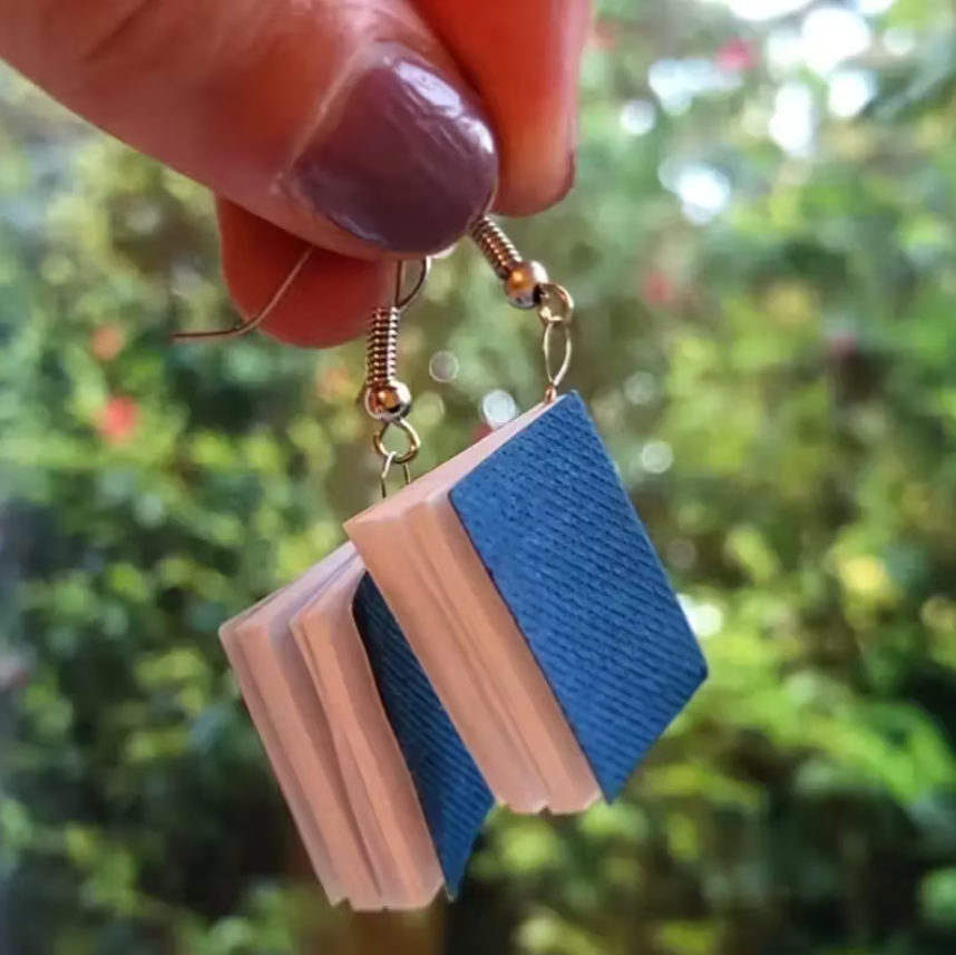 Tiny Book Earrings
