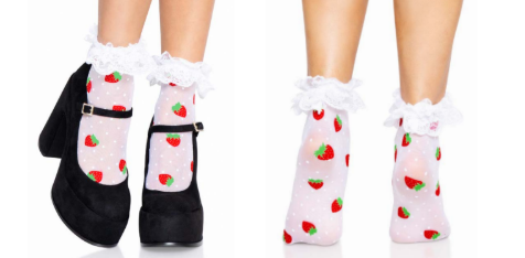 Strawberry Ruffle Anklet Socks