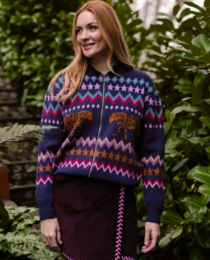 Circus Tiger Knitted Bomber Jacket