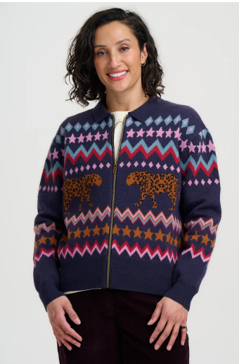 Circus Tiger Knitted Bomber Jacket