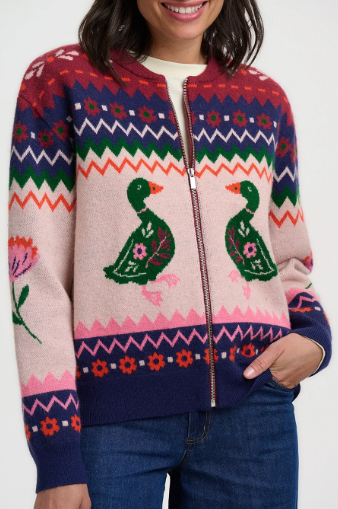 Lucky Ducks Knitted Bomber Jacket