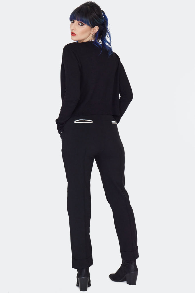 Embroidered Black Cowgirl Pants