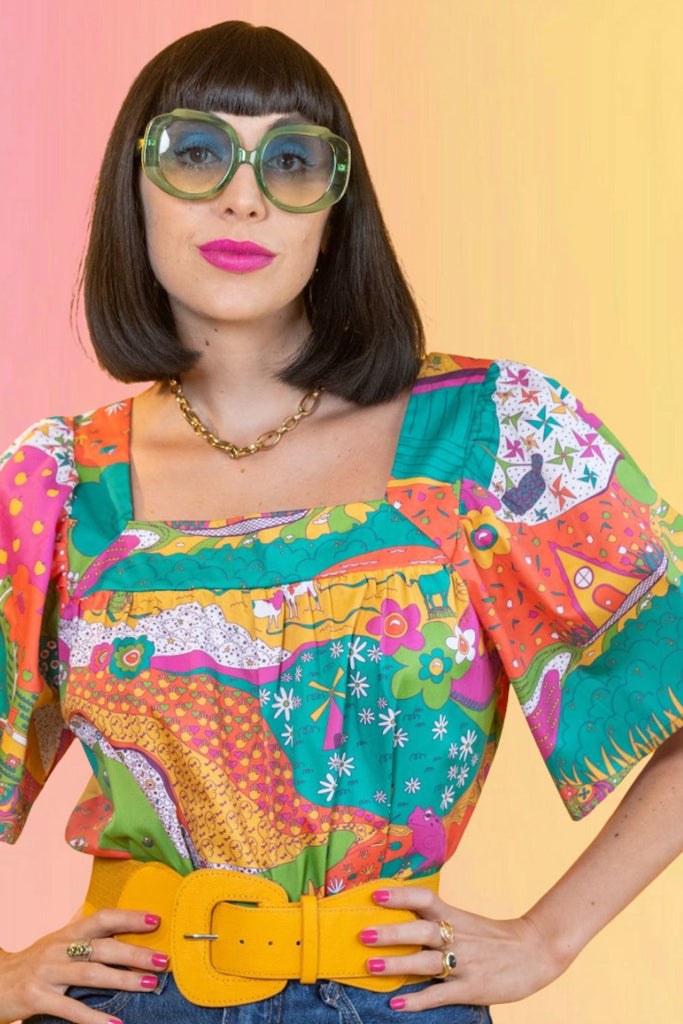 Rainbow Valley Peasant Top