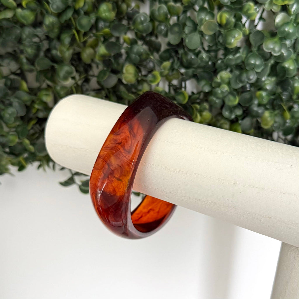 Swirl Acrylic Bangle: Amber Flame