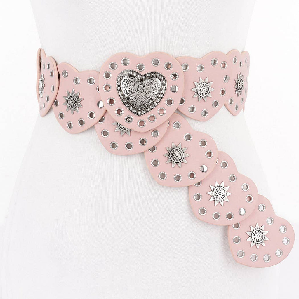 Heart Shaped Western Belt: Black