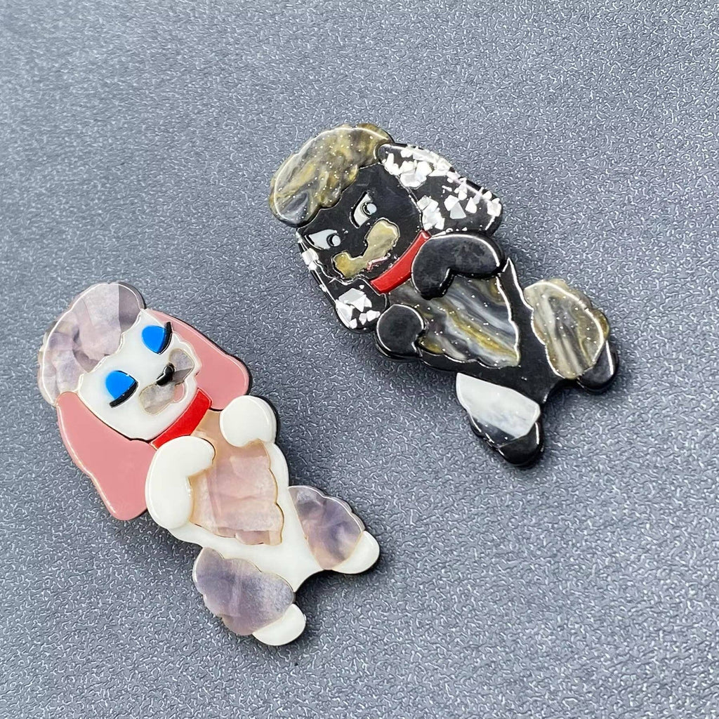 Spaniel Acrylic Brooch: Black
