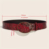 Embossed Vegan Leather Belt: Maroon