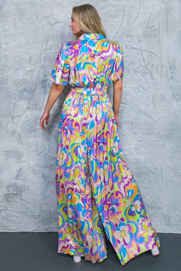 Pucci-esque Pleated Jumpsuit