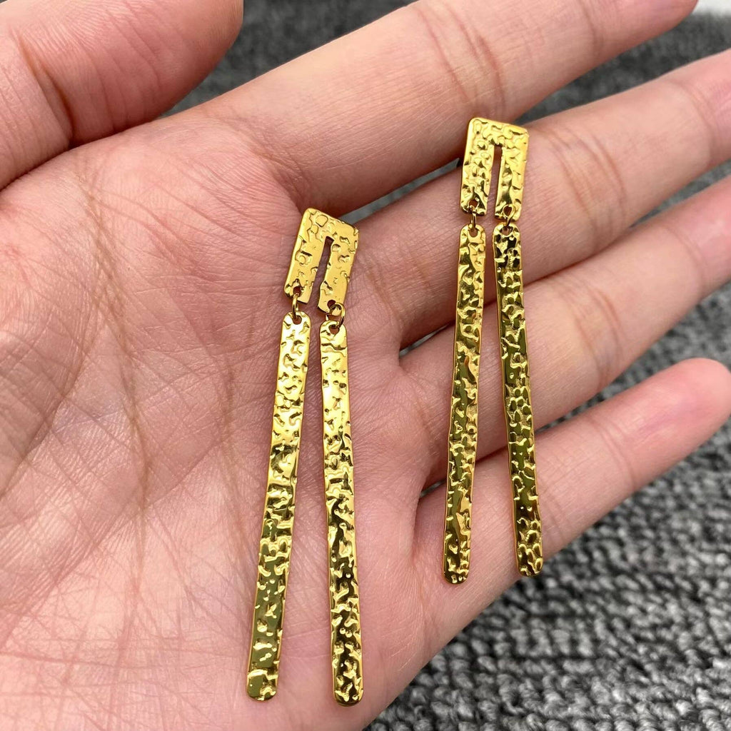 Hammer Strip 18K Plated Earrings