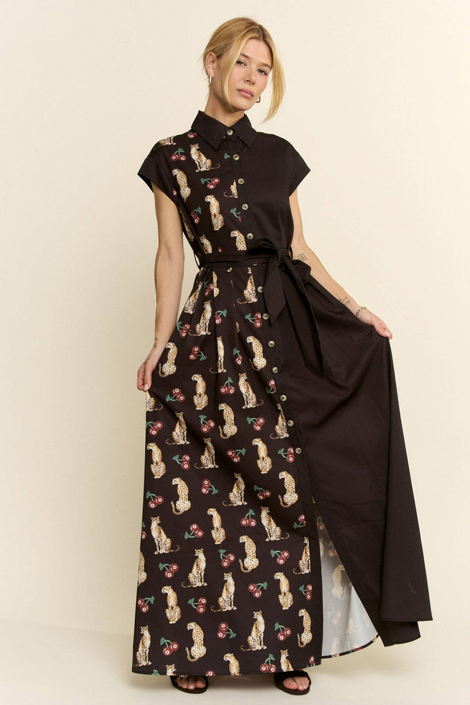 Cherry Cheetah Maxi Dress