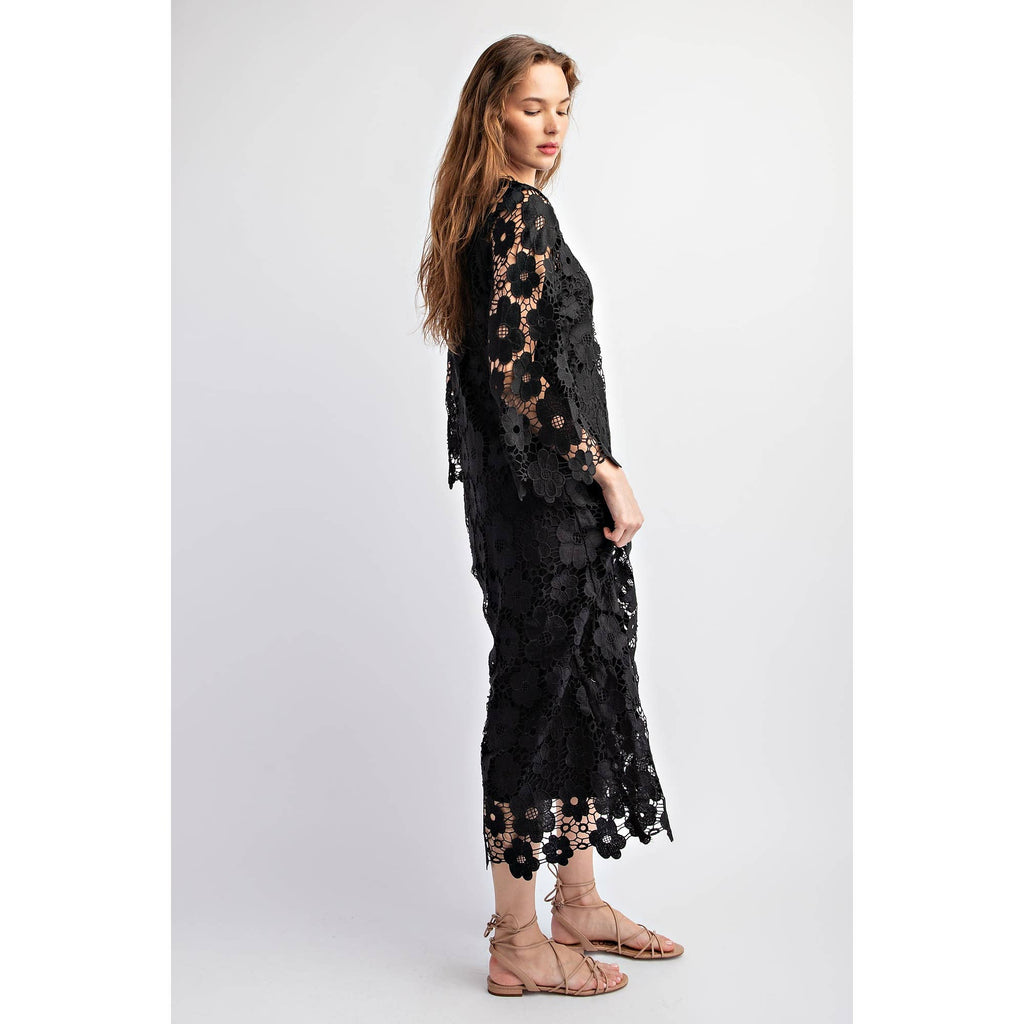 Crocheted Lace Relaxed Fit Dress
