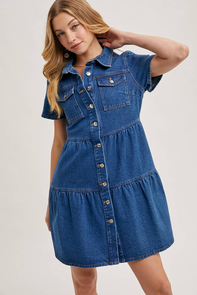Tiers of Joy Denim Dress