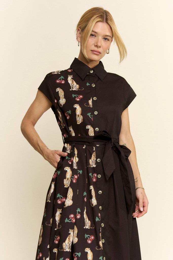 Cherry Cheetah Maxi Dress