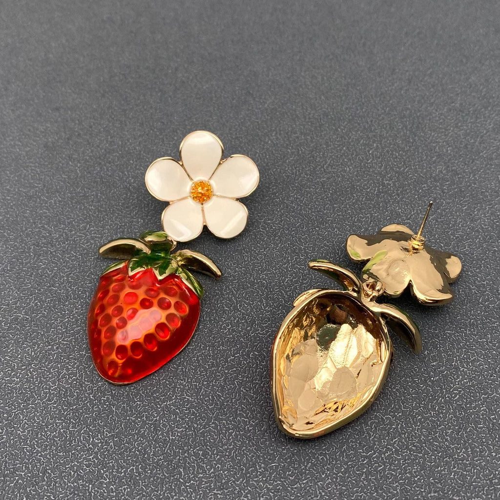 Enamel Large Strawberry Earrings
