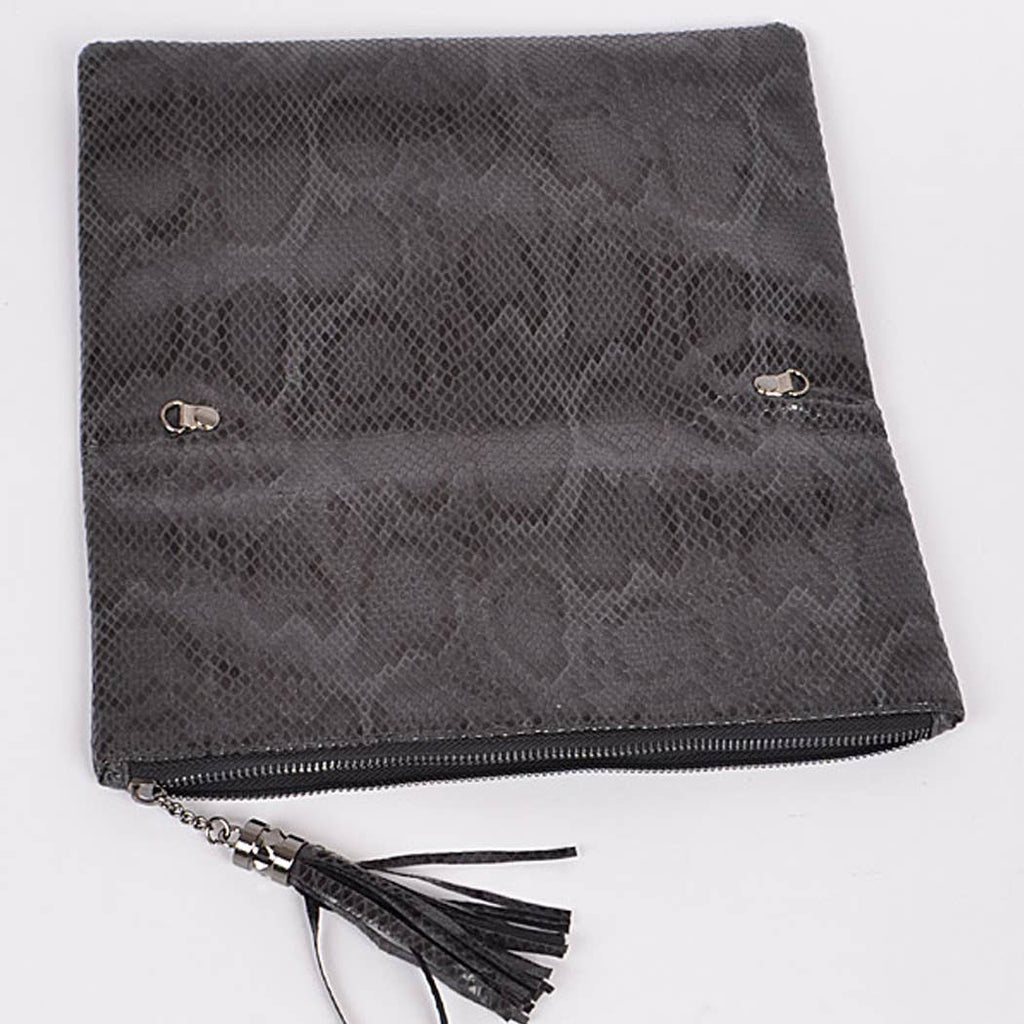 Green Faux Python Clutch