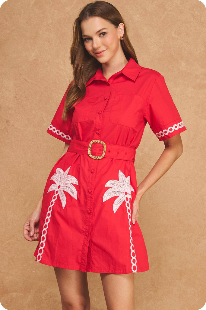 Palm Bay Embroidered Mini Dress