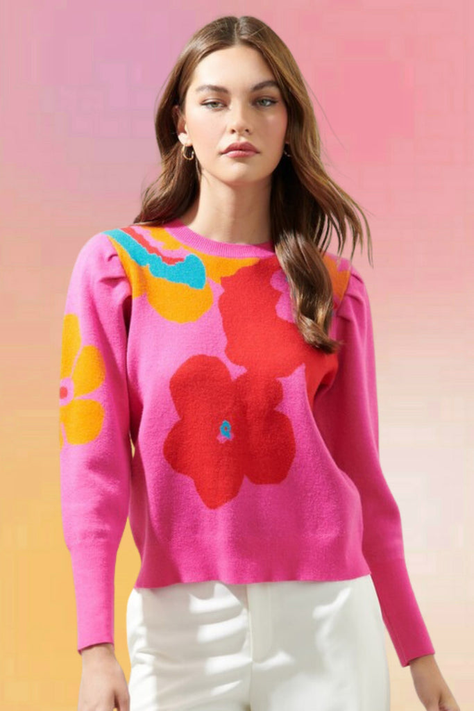 Cosmo Lurex Puff Sleeve Sweater