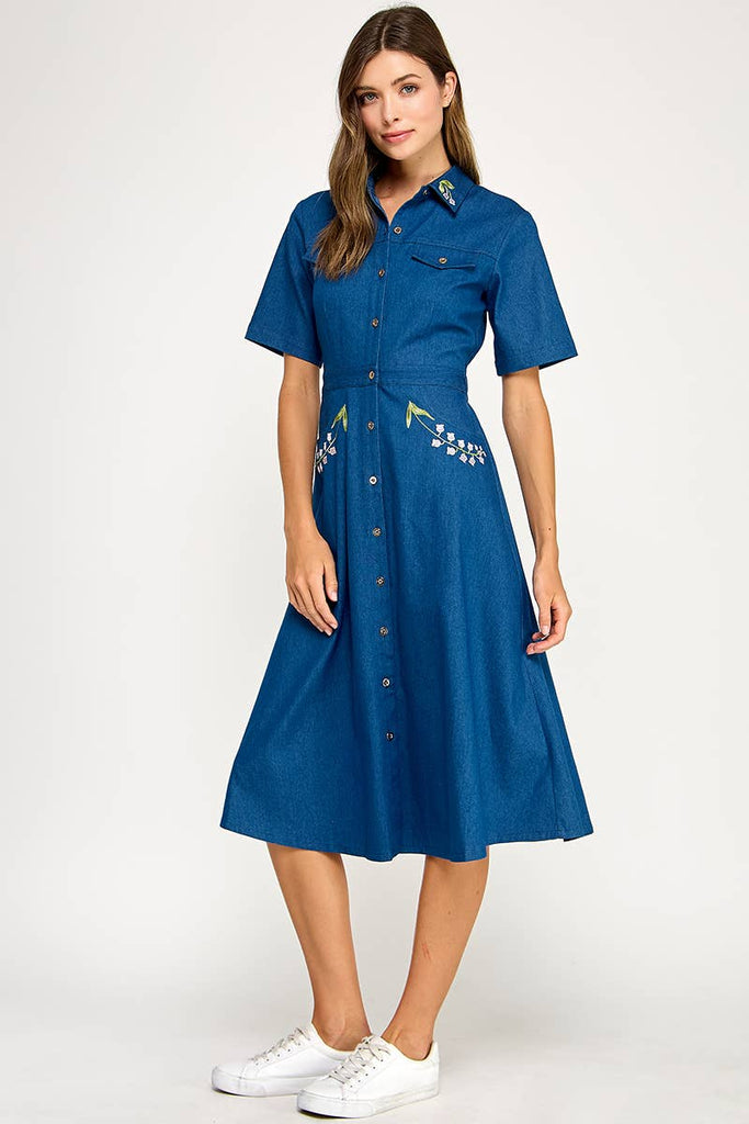 Denim Embroidered Dream Dress