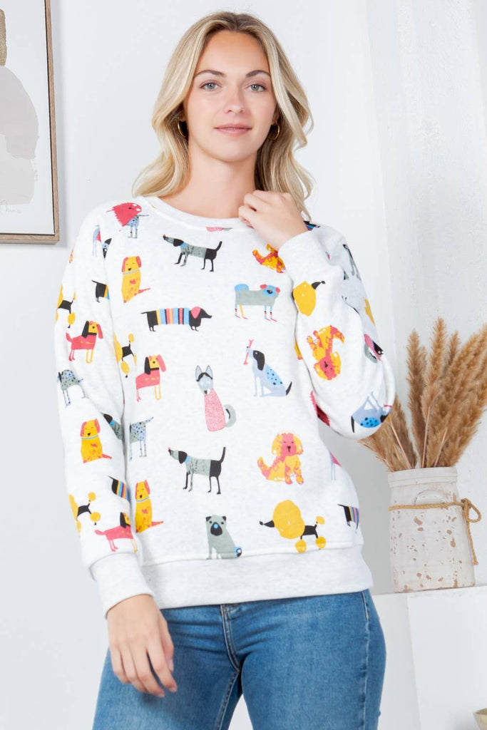 Colorful Canines Fleece Sweatshirt