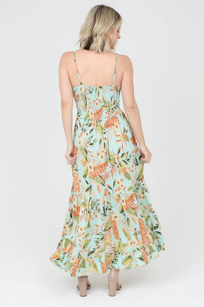 Tropical Twist Cut-Out Maxi Dress