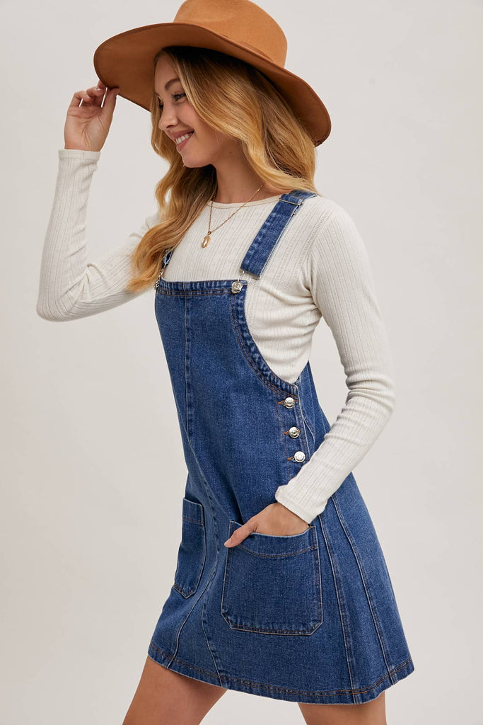 Denim Overall Mini Dress