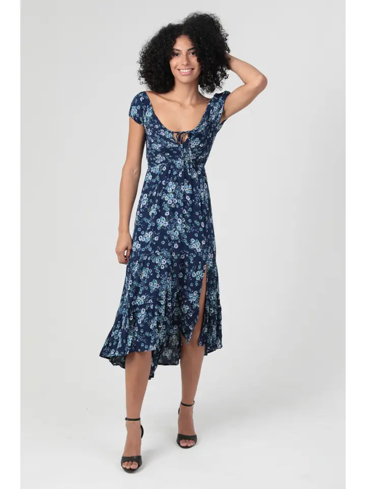 Irish Sea Floral Midi Dress