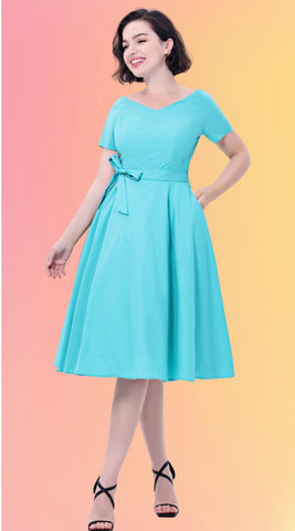 The Perfect Teal Fit & Flare Dress