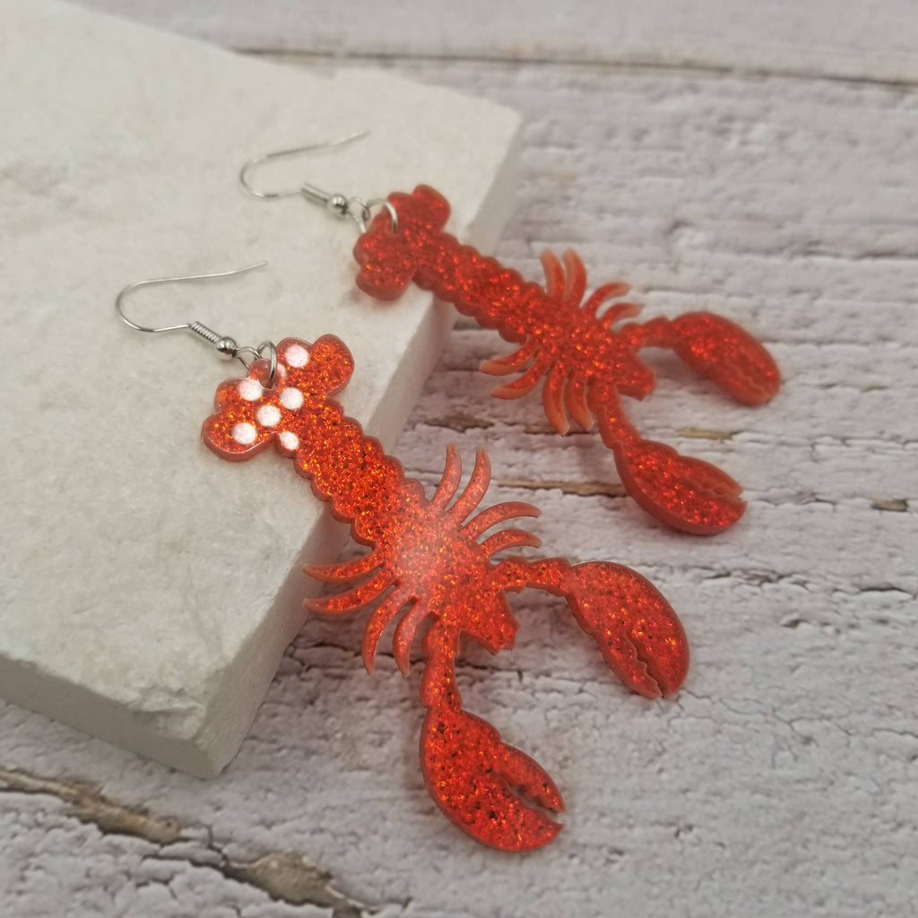 Acrylic Lobster Earrings