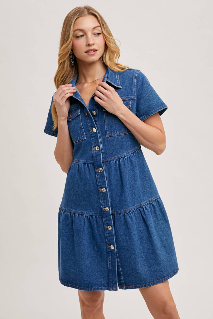 Tiers of Joy Denim Dress
