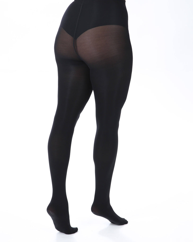 200 Denier Opaque Tights: Black:L- XL