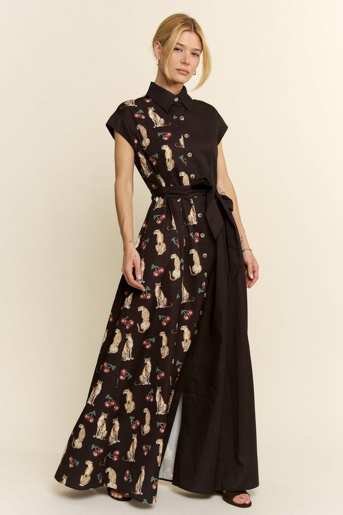 Cherry Cheetah Maxi Dress