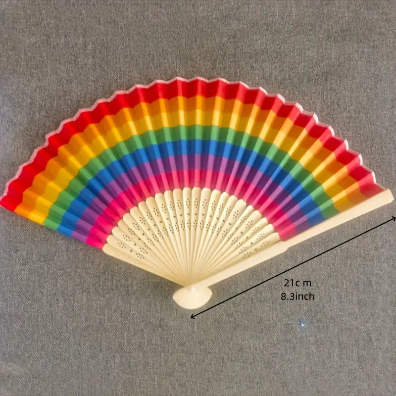 Rainbow Pride Bamboo Fan