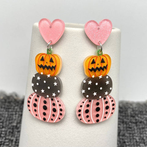 Seed Bead Drop Ball Earrings: