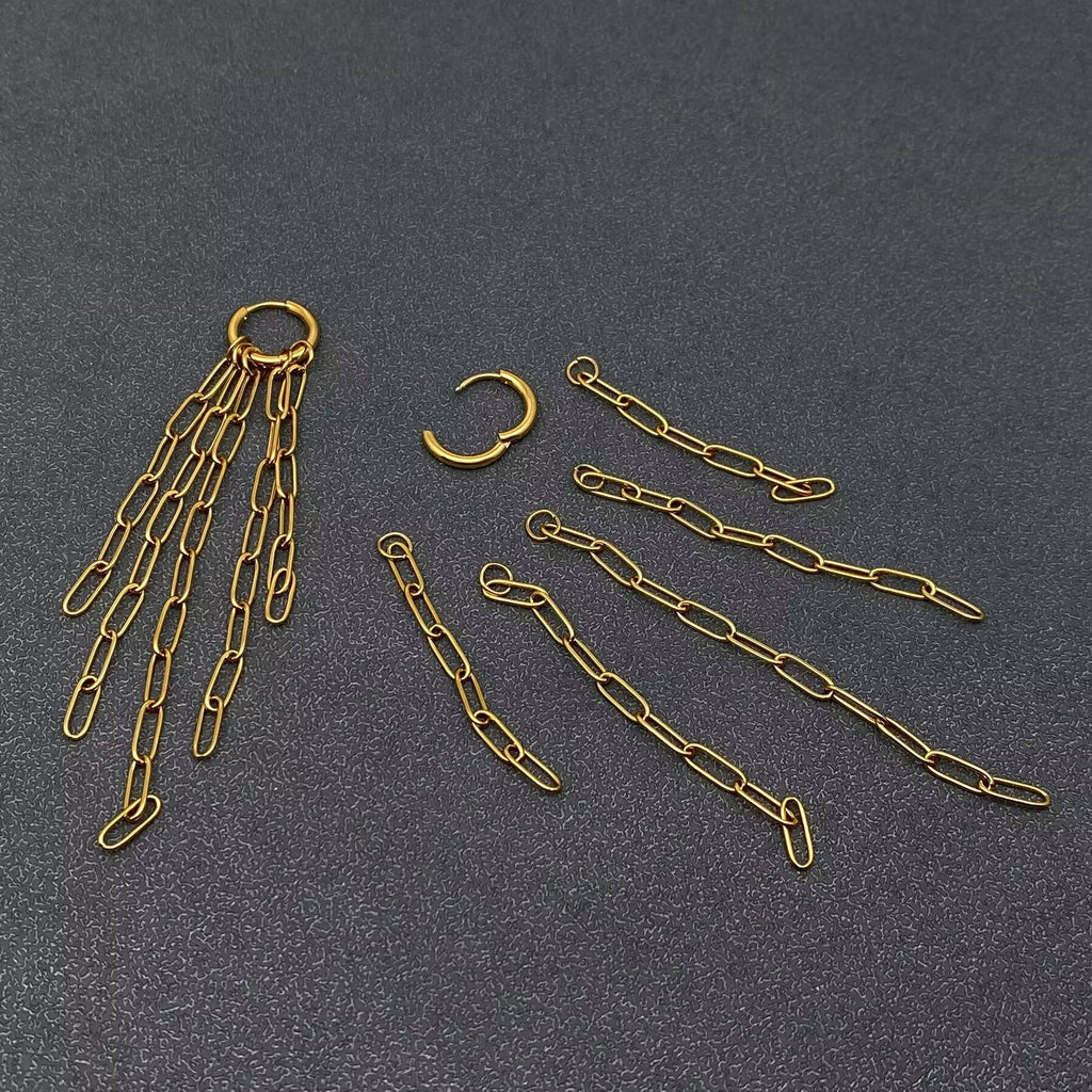 18K Plated Chain Fringe Earrings