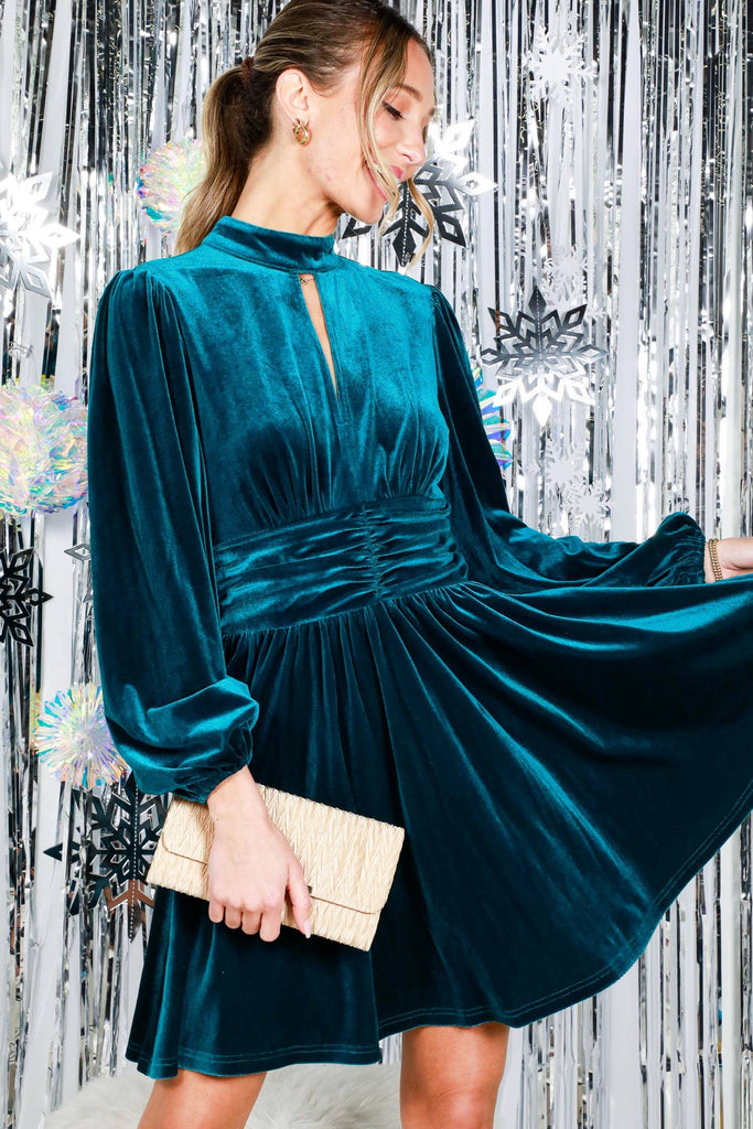 The Real Teal Luxe Velvet Dress
