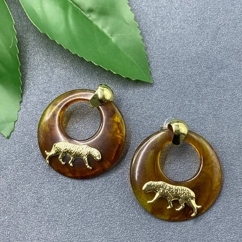 Seed Bead Drop Ball Earrings: