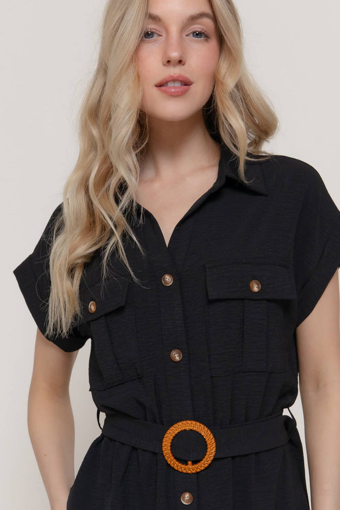 Charley Shirt Dress with Waist Belt